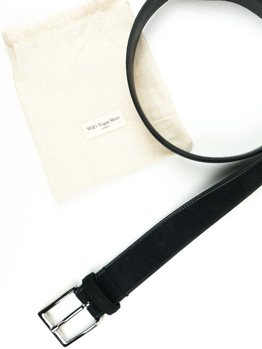 Continental 3.5cm Belt in Dark Blue Vegan Suede