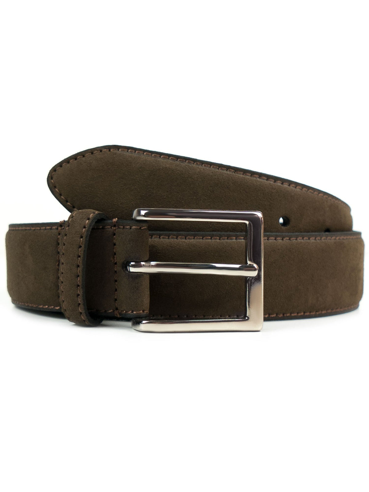 Continental 3.5cm Belt in Dark Brown Vegan Suede