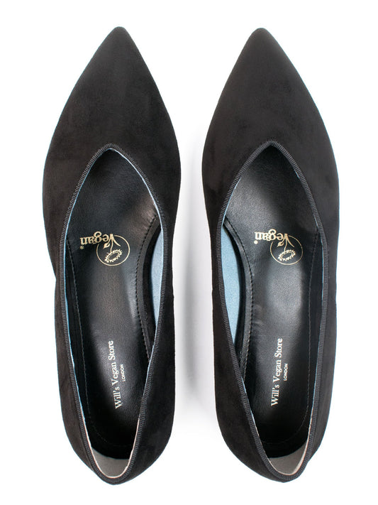 Point Flats in Pink Vegan Suede