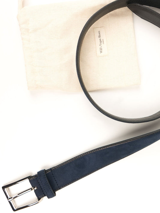 Continental 3.5cm Belt in Dark Blue Vegan Suede