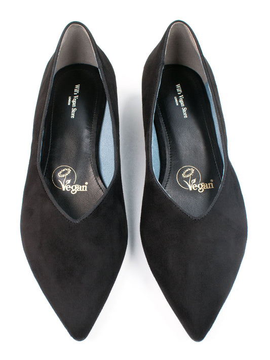 Point Flats in Pink Vegan Suede