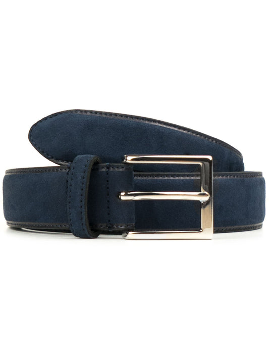 Continental 3.5cm Belt in Dark Blue Vegan Suede