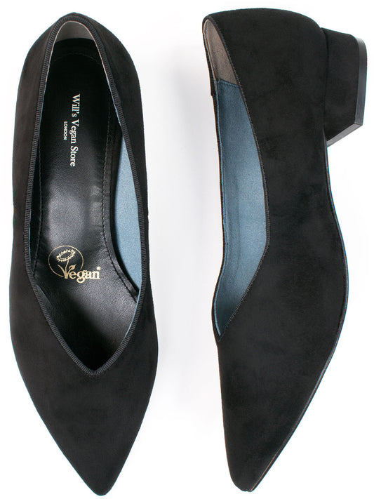 Point Flats in Pink Vegan Suede
