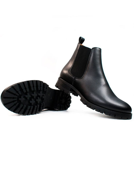 Wide Fit Luxe Deep Tread Chelsea Boots in Black