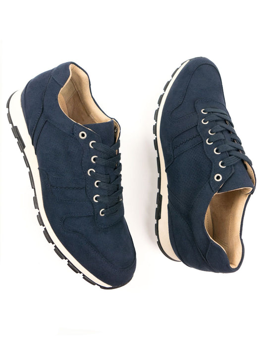 Milan Trainers in Dark Blue Vegan Suede