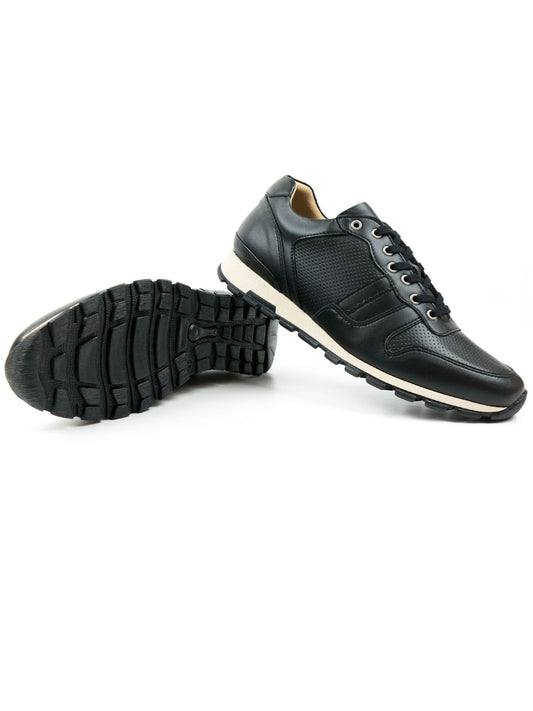 Milan Trainers in Dark Blue Vegan Suede