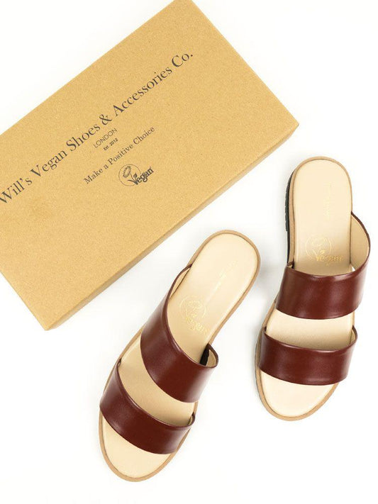Two Strap Sandals in Brown