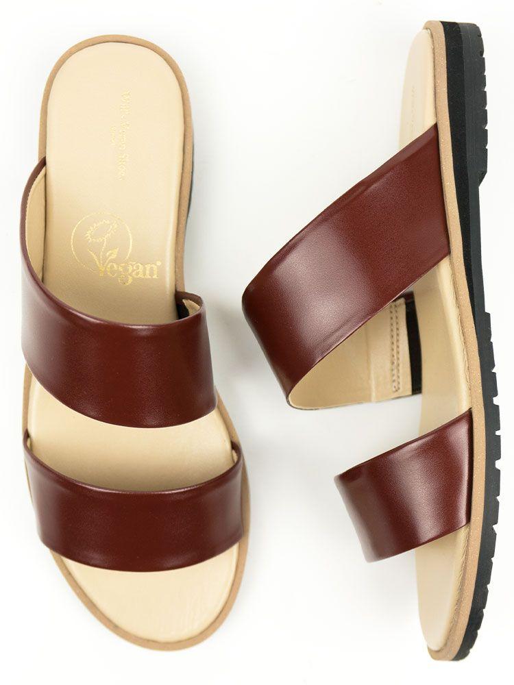 Two Strap Sandals in Brown