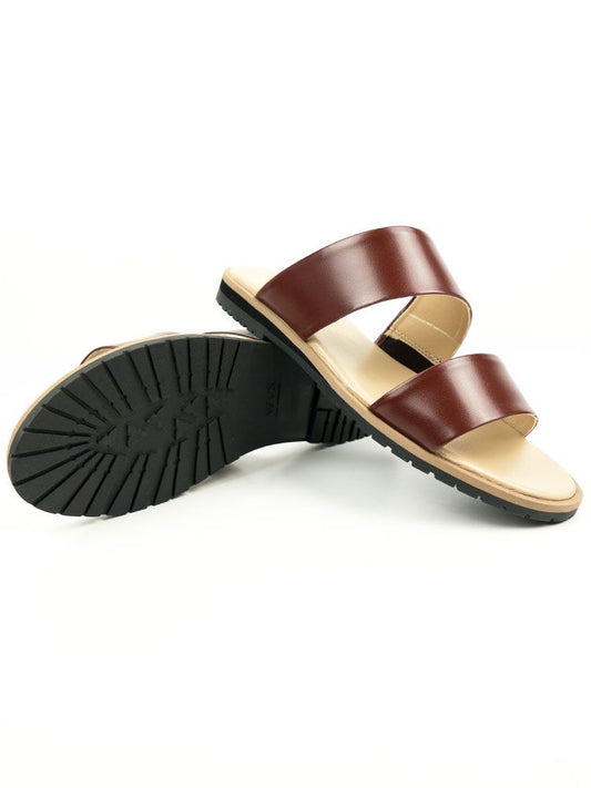 Two Strap Sandals in Brown